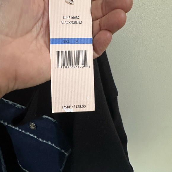 Nanette Lepore Black and Blue Mixed Media Jacket Shacket L Boho Preppy Classic - Picture 3 of 5